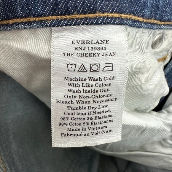 Everlane The Cheeky Jean Straight Women's size 26 Medium Blue Denim Jeans - Picture 4 of 5